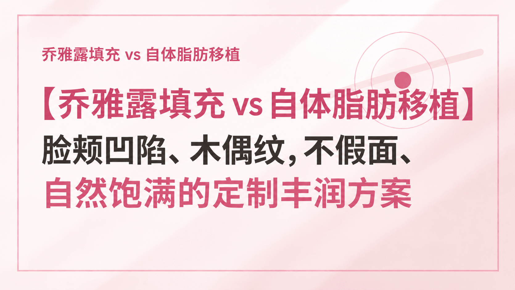 【乔雅露填充 vs 自体脂肪移植】脸颊凹陷、木偶纹,不假面、自然饱满的定制丰润方案